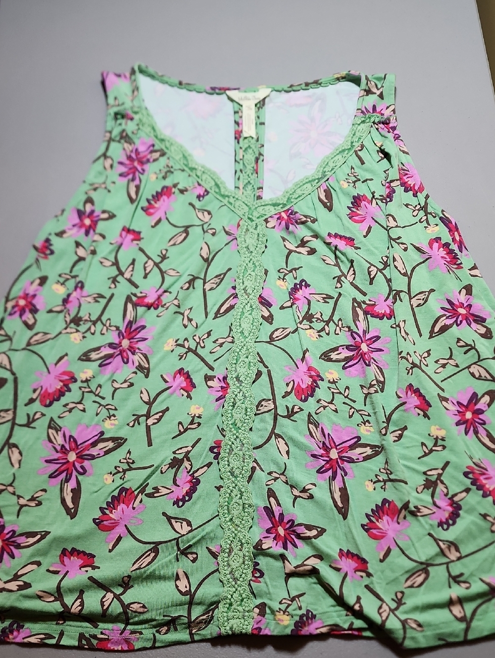 Matilda Jane Mint Green Floral Lace-Trim Top